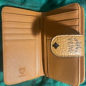 MCM Cognac Leather Card Holder